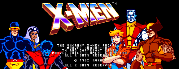 X-Men (6 Players ver ECB) Title Screen